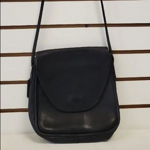 Coach vintage black glovetan leather lindsey geometric flap RARE HTF